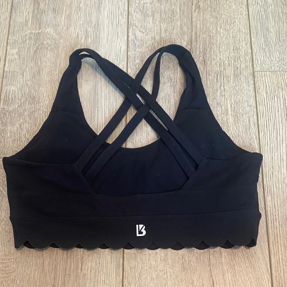 BuffBunny Black Scalloped Sports Bra - Picture 2 of 3